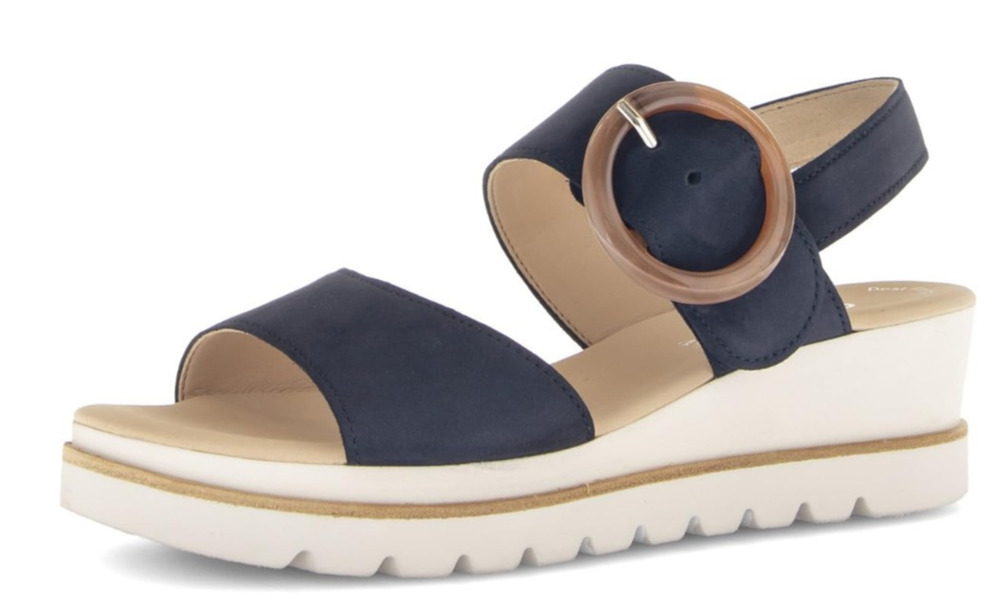 Gabor Keil Women's platform wedge Sandals Blue Nubuk Size 6.5
